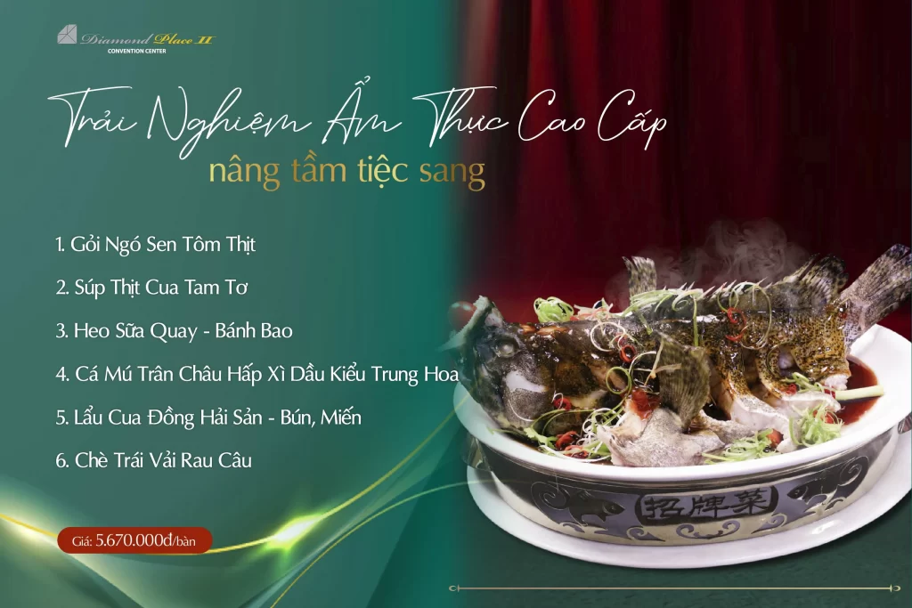 Menu tiệc cưới được chọn nhiều nhất tại Diamond Place 2