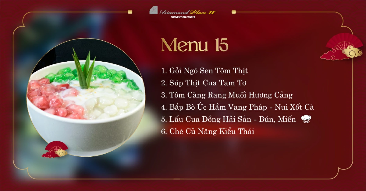 Menu tiệc cưới tại nhà hàng tiệc cưới diamond place 2