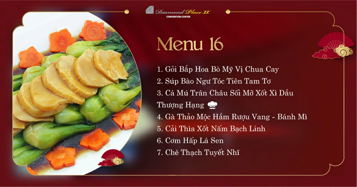 Menu tiệc cưới tại nhà hàng tiệc cưới diamond place 2