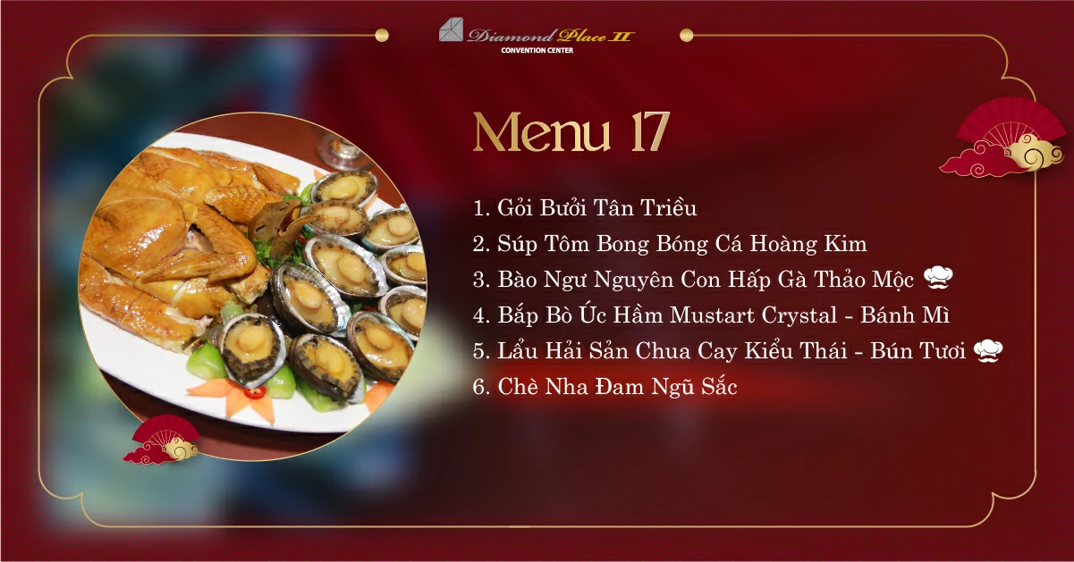 Menu tiệc cưới tại nhà hàng tiệc cưới diamond place 2