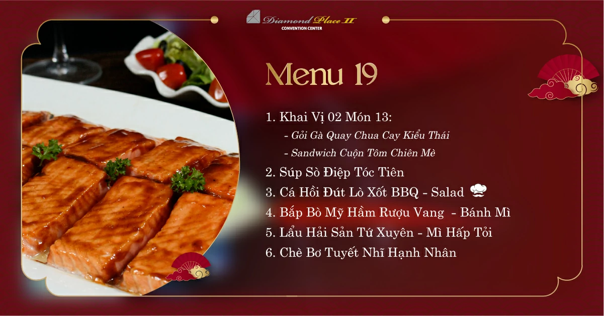 Menu tiệc cưới tại nhà hàng tiệc cưới diamond place 2