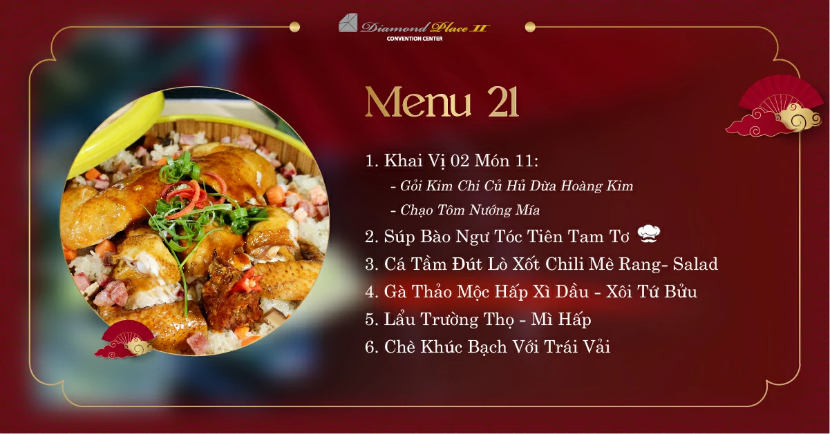 Menu tiệc cưới tại nhà hàng tiệc cưới diamond place 2