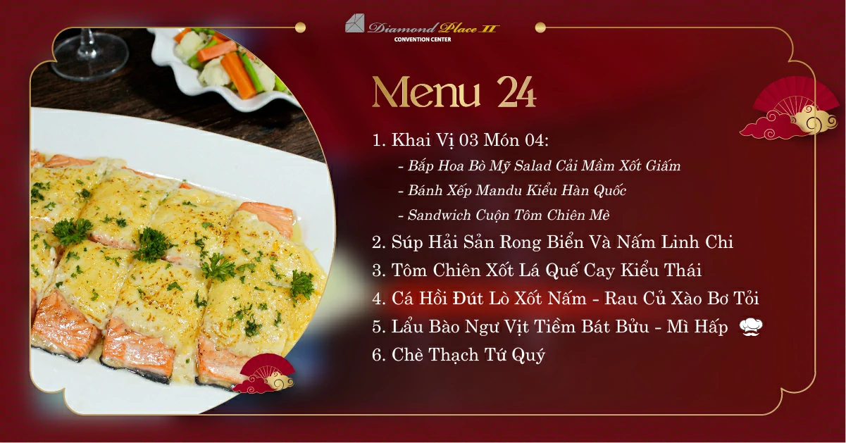 Menu tiệc cưới tại nhà hàng tiệc cưới diamond place 2