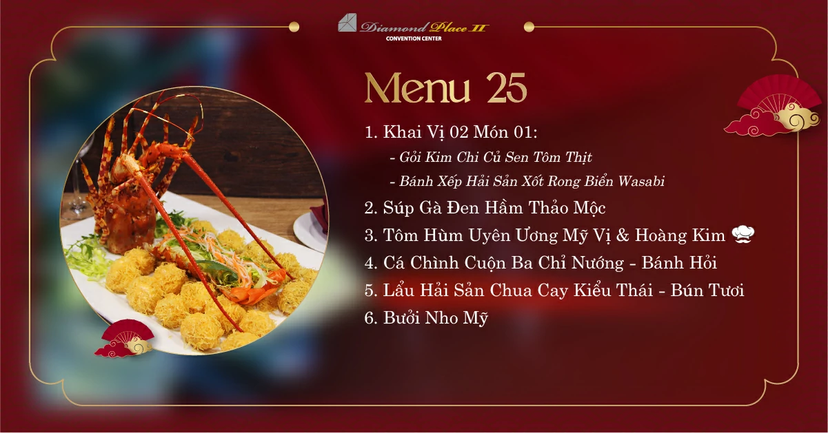 Menu tiệc cưới tại nhà hàng tiệc cưới diamond place 2