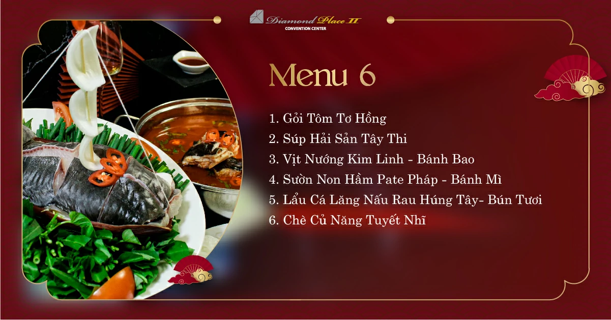 Menu tiệc cưới tại nhà hàng tiệc cưới diamond place 2