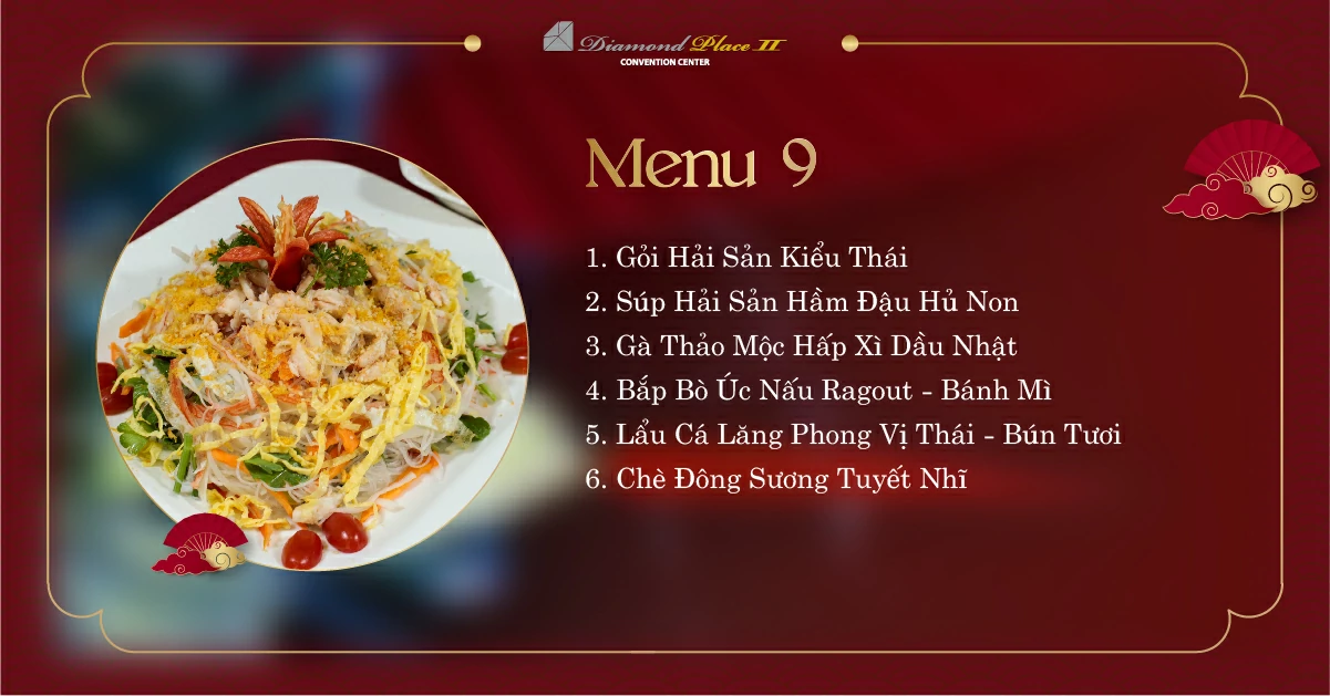 Menu tiệc cưới tại nhà hàng tiệc cưới diamond place 2