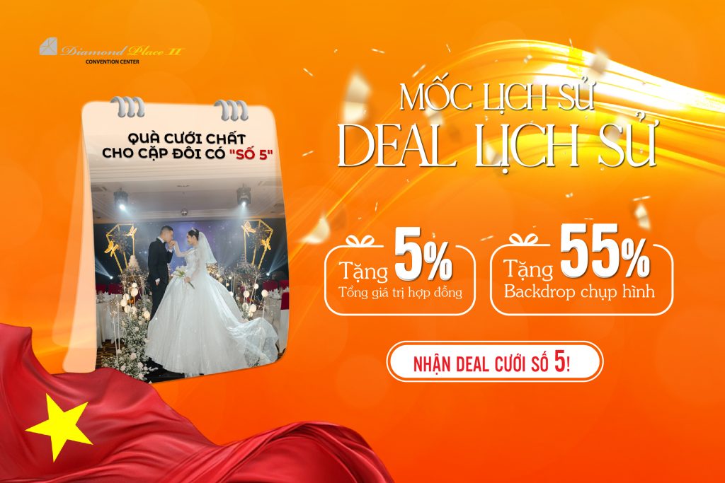 Đặc quyền tại nhà hàng tiệc cưới Diamond Place II - Dành cho các cặp đôi có "dấu ấn số 5" Diamond Place II